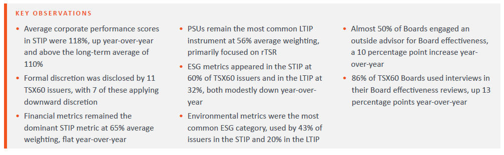 Key observations